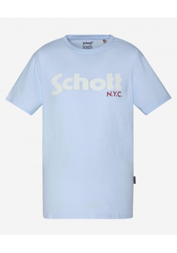 Ανδρικό T-Shirt Schott REF TS LOGO Γαλαζιο