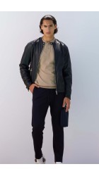 Ανδρικό Μπουφάν Hamaki Gbe1568H Biker-SS24 Μπλε