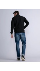 Ανδρική Ζακέτα Φούτερ Petrol M-3030-SWC314-9091Μαύρη