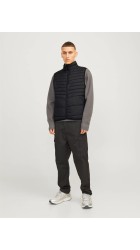 Ανδρικό Αμάνικο Μπουφάν Jack & Jones JJEState Packable BW Collar Noos 12256987 Μαύρο