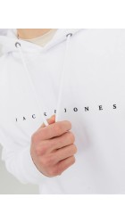 Ανδρικό Φούτερ Jack & Jones JJEstar JJ Sweat Hood Noos 12233972 Λευκό