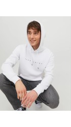 Ανδρικό Φούτερ Jack & Jones JJEstar JJ Sweat Hood Noos 12233972 Λευκό