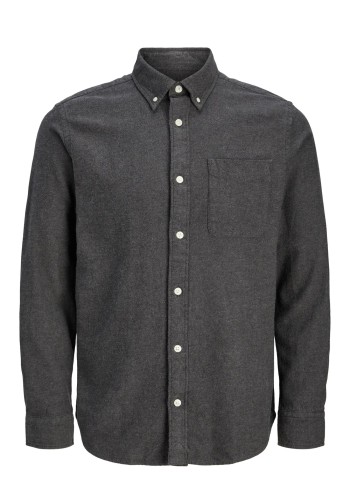 Ανδρικό Πουκάμισο Jack & Jones Jprblubrook Twill Solid L/S Shirt LN 12282353 Γκρι
