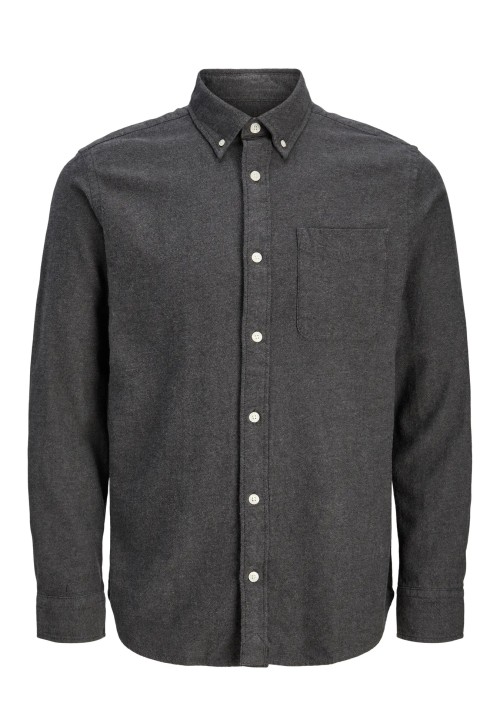 Ανδρικό Πουκάμισο Jack & Jones Jprblubrook Twill Solid L/S Shirt LN 12282353 Γκρι