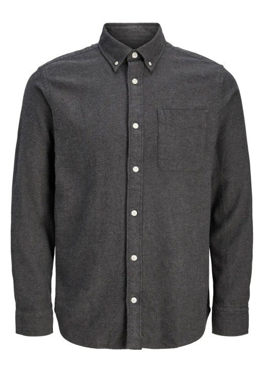 Ανδρικό Πουκάμισο Jack & Jones Jprblubrook Twill Solid L/S Shirt LN 12282353 Γκρι
