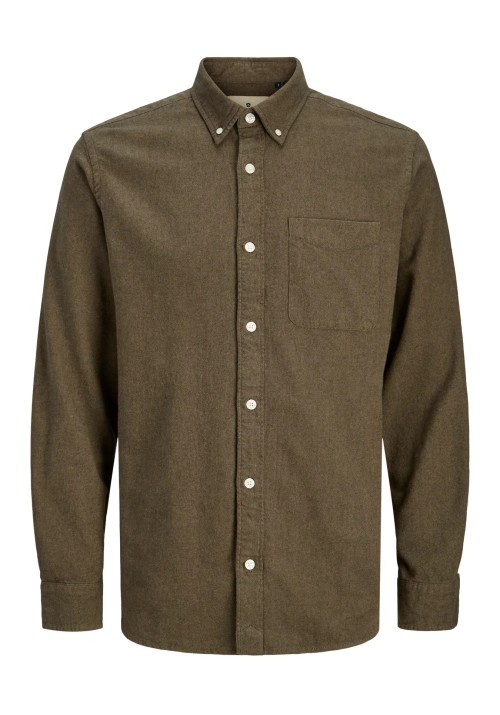 Ανδρικό Πουκάμισο Jack & Jones Jprblubrook Twill Solid L/S Shirt LN 12282353 Stone Gray