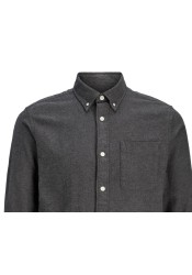 Ανδρικό Πουκάμισο Jack & Jones Jprblubrook Twill Solid L/S Shirt LN 12282353 Γκρι
