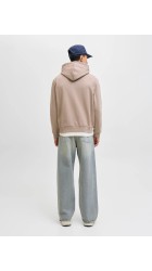 Ανδρικό Φούτερ Jack & Jones Jornorrebro EMB Sweat Hood Noos 12282861 Mocha Meringue