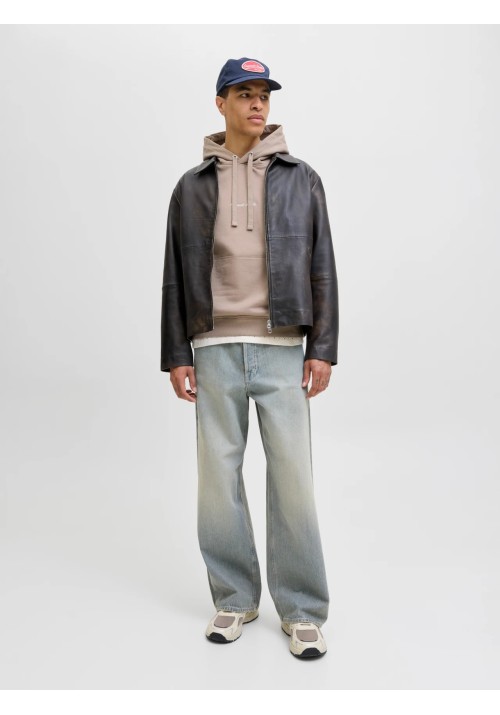 Ανδρικό Φούτερ Jack & Jones Jornorrebro EMB Sweat Hood Noos 12282861 Mocha Meringue