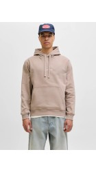 Ανδρικό Φούτερ Jack & Jones Jornorrebro EMB Sweat Hood Noos 12282861 Mocha Meringue