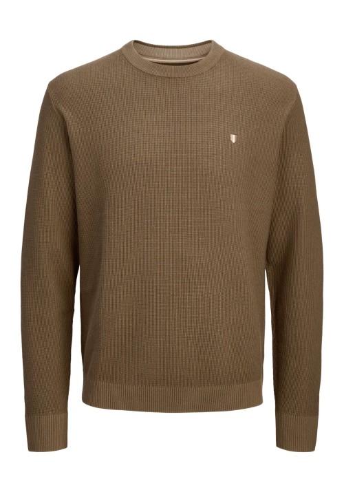 Ανδρικό Πουλόβερ Βαμβακερό Jack & Jones JPRBlurex Knit Crew Neck LN 12284353 Stone Gray