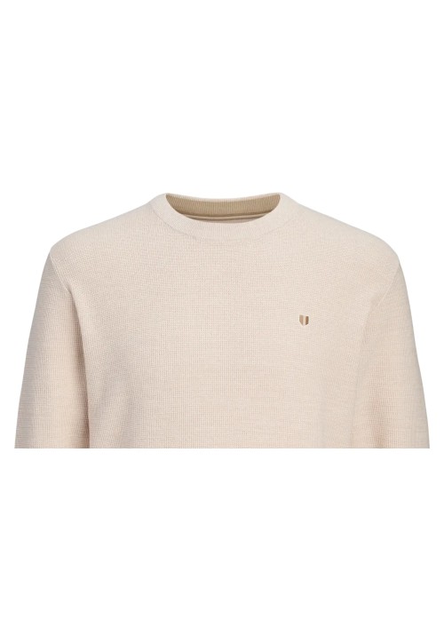 Ανδρικό Πλεκτό Βαμβακερό Jack & Jones JPRBlurex Knit Crew Neck LN  12284353 Whitecap Gray