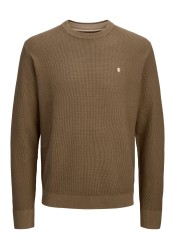 Ανδρικό Πουλόβερ Βαμβακερό Jack & Jones JPRBlurex Knit Crew Neck LN 12284353 Stone Gray