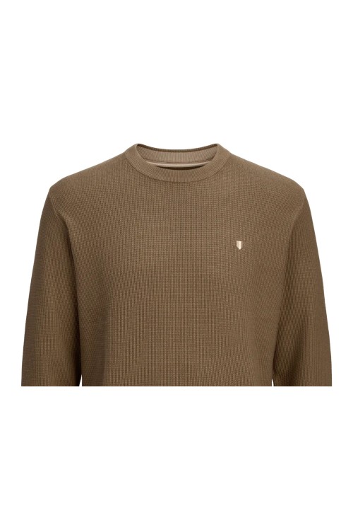 Ανδρικό Πουλόβερ Βαμβακερό Jack & Jones JPRBlurex Knit Crew Neck LN 12284353 Stone Gray