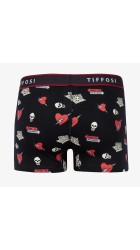 Ανδρικό Μποξεράκι Tiffosi 10052780 Yusuf Skulls Print Μαύρο