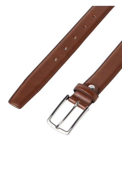 Ανδρική Ζώνη Δερμάτινη Jack & Jones Jacchristopher Belt Noos 12136795 Cognac Normal buckle