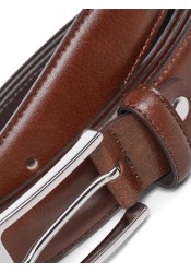 Ανδρική Ζώνη Δερμάτινη Jack & Jones Jacchristopher Belt Noos 12136795 Cognac Normal buckle