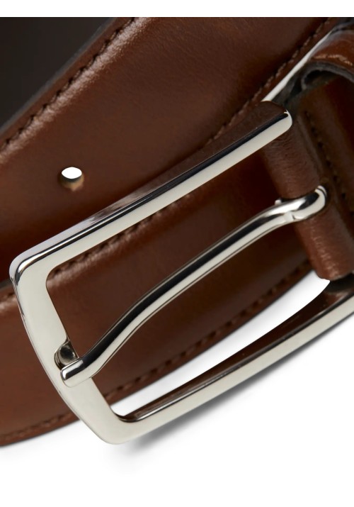 Ανδρική Ζώνη Δερμάτινη Jack & Jones Jacchristopher Belt Noos 12136795 Cognac Normal buckle