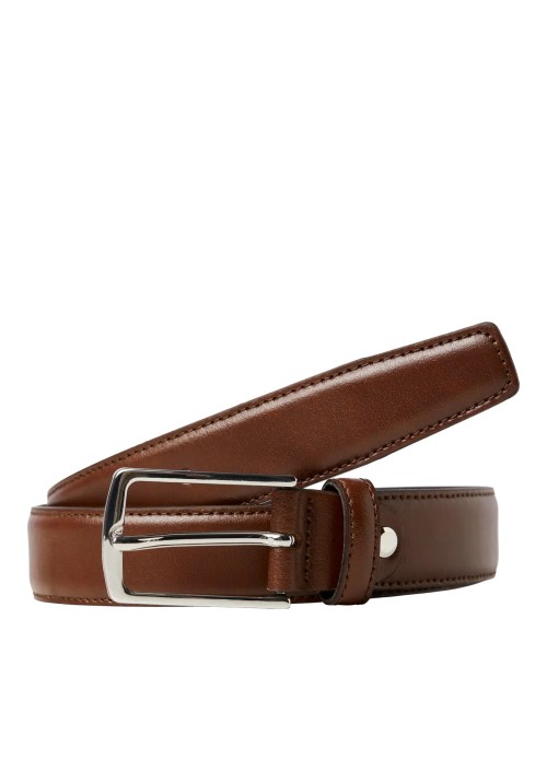 Ανδρική Ζώνη Δερμάτινη Jack & Jones Jacchristopher Belt Noos 12136795 Cognac Normal buckle