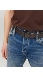 Ανδρική Ζώνη Δερμάτινη Jack & Jones Jacroma Leatfher 12242687 Black Coffe