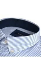 Aνδρικο Πουκάμισο με Κανονική Γραμμή BOSTON 1005-1 Μακρυμάνικο Ριγέ Γαλάζιο