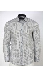 Ανδρικό Πουκάμισο με Στενή Γραμμή Boston 1895-12 Μακρυμάνικο  Γκρι