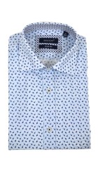 Aνδρικό Πουκάμισο με Στενή Γραμμή Boston 1895-1 Floral Μακρυμάνικο Γαλάζιο