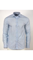 Aνδρικό Πουκάμισο με Στενή Γραμμή Boston 1895-1 Floral Μακρυμάνικο Γαλάζιο