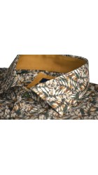 Ανδρικό Πουκάμισο με Στενή Γραμμή Boston 18954-4 Μακρυμάνικο Λαδί