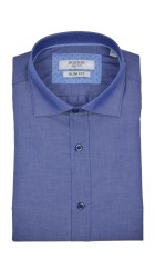 Ανδρικό Πουκάμισο με Στενή Γραμμή Boston 200-5 Μακρυμάνικο Μπλε