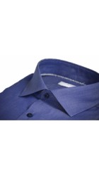 Ανδρικό Πουκάμισο με Στενή Γραμμή Boston 200-5 Μακρυμάνικο Μπλε