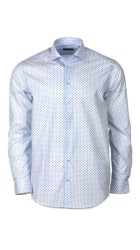 Aνδρικό  Πουκάμισο Boston 2360-2  με μικροσχέδιο Μακρυμάνικο Λευκό