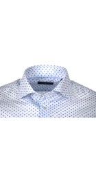Aνδρικό  Πουκάμισο Boston 2360-2  με μικροσχέδιο Μακρυμάνικο Λευκό
