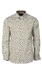 Aνδρικό Πουκάμισο με Στενή Γραμμή Βoston Floral 300-1 Μακρυμάνικο Λευκό