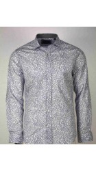 Ανδρικό Πουκάμισο με Στενή Γραμμή Boston 300-2 Μακρυμάνικο Λευκό