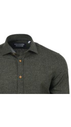 Ανδρικό Πουκάμισο με Στενή Γραμμή Φανέλα Boston 3400-6 Λαδί