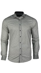 Ανδρικό Πουκάμισο με Στενή Γραμμή Boston 351-1 Μακρυμάνικο Γκρι