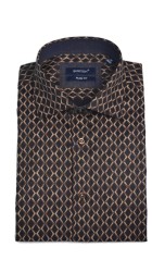 Ανδρικό Πουκάμισο Στενή Γραμμή Boston 353-1 Μακρυμάνικο Μαύρο