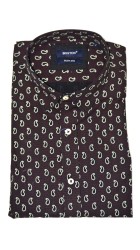 Aνδρικό Πουκάμισο με Στενή Γραμμή Boston 353-1C Μακρυμάνικο Καφέ