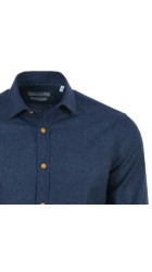 Ανδρικό Πουκάμισο με Στενή Γραμμή Φανέλα Boston 3400-12 Μπλε