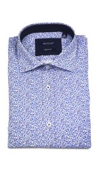 Ανδρικό Πουκάμισο με Στενή Γραμμή Boston 4039-3 Μακρυμάνικο Γαλάζιο