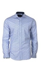 Ανδρικό Πουκάμισο με Στενή Γραμμή Boston 4039-3 Μακρυμάνικο Γαλάζιο