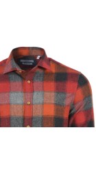 Ανδρικό Πουκάμισο με Στενή Γραμμή Φανέλα Boston 4124 Καρό Πολύχρωμο