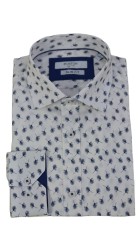 Ανδρικό Πουκάμισο Slim Fit Boston 503-2 Λευκό Ανδρικό Πουκάμισο Slim Fit Boston 503-2 Λευκό