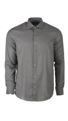 Ανδρικό Πουκάμισο με Κανονική Γραμμή Boston 6076-12 Μακρυμάνικο Μονόχρωμο Καφέ