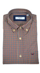 Ανδρικό Πουκάμισο Boston 7069-1 Καρό Μπλε