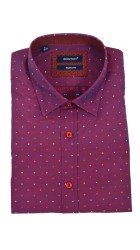 Ανδρικό Πουκάμισο με Στενή Γραμμή Boston 8004-2 Flloral Μακρυμάνικο Μωβ