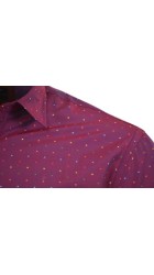 Ανδρικό Πουκάμισο με Στενή Γραμμή Boston 8004-2 Flloral Μακρυμάνικο Μωβ