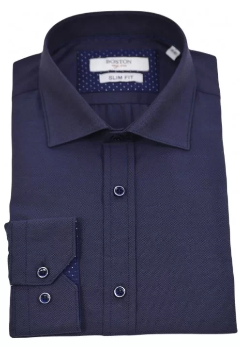 Ανδρικό Πουκάμισο Slim Fit Boston 9502-466 Μπλε