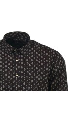 Aνδρικό Πουκάμισο με Στενή Γραμμή Boston 353-1C Μακρυμάνικο Καφέ